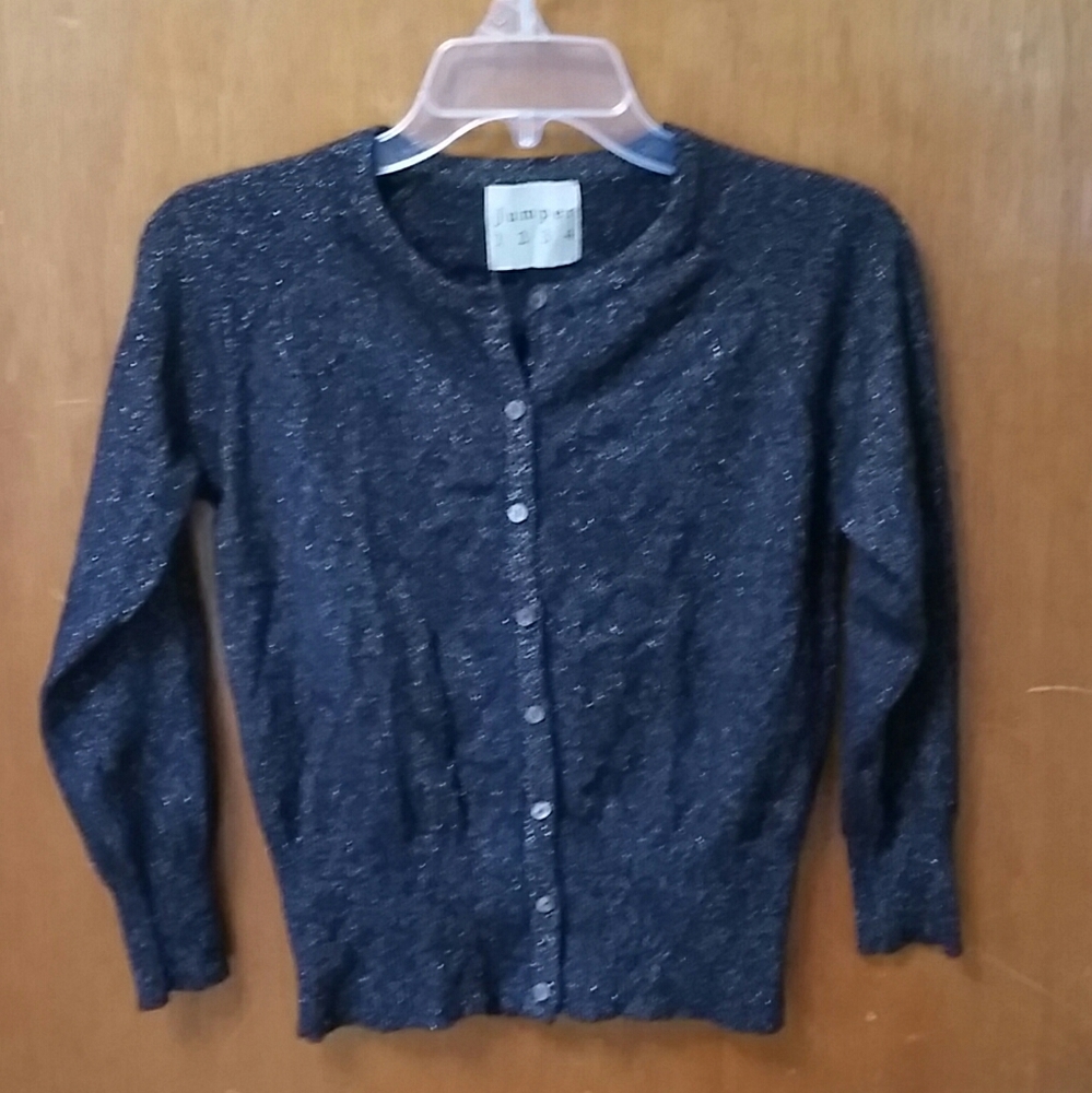 Jumper 100% cashmere sparkly metallic cardigan